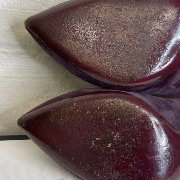 Miu Miu Pumps Purple Suede Close Toe Shoes High Heels Slip On Women's 39 EU/9 US - Picture 7 of 12